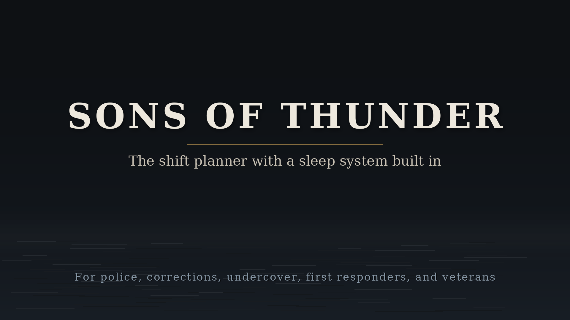 Sons of Thunder campaign card: the shift planner with a sleep system built in
